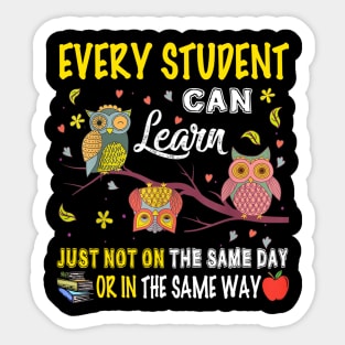 Every Student Can Learn Cute Owl Student Teacher Sticker